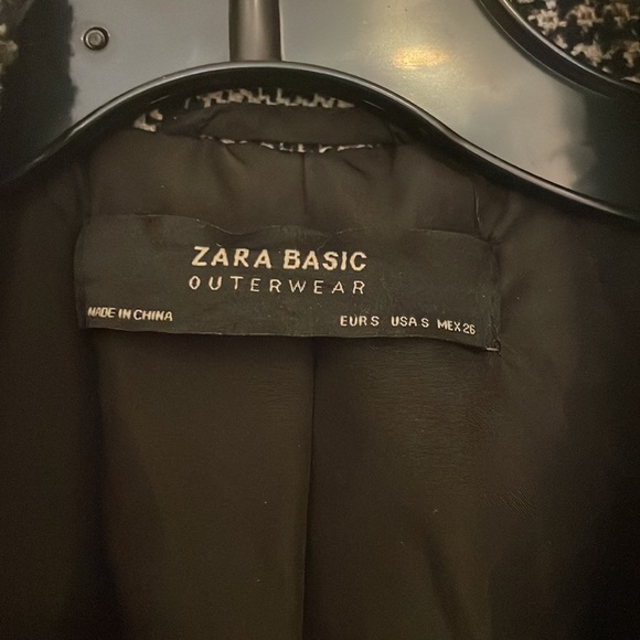 Zara textured car coat black white size small - Picture 3 of 4